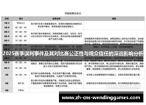 2025赛季误判事件及其对比赛公正性与观众信任的深远影响分析