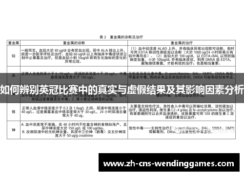 如何辨别英冠比赛中的真实与虚假结果及其影响因素分析